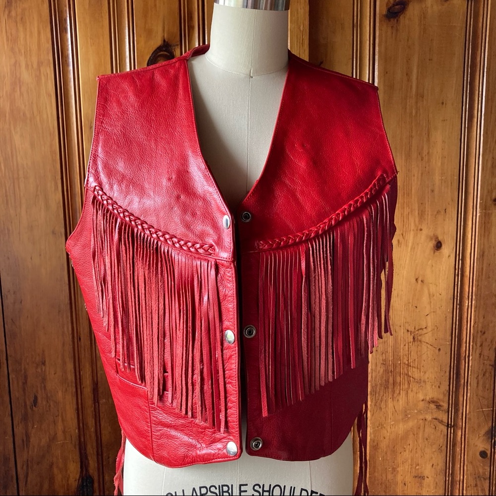 90’s Fringed Leather Motorcycle Vest